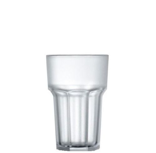 Glas Remedy Hoog 29 cl. Kunststof. dit transparant bevroren glas kan bedrukt worden